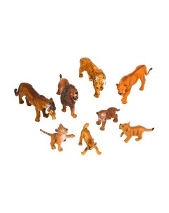 Набор фигурок коллекционных Masai Mara Мир диких животных. Семья тигров и семья львов / MM211-256 Masai mara