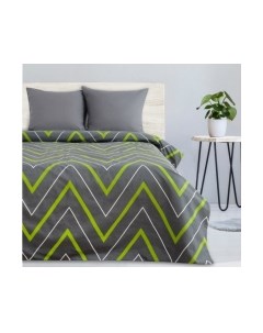 Комплект постельного белья Зелено-серые зигзаги / 2565813 Этель