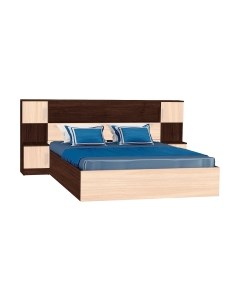 Двуспальная кровать МДК КР314 160x200/1020x2352x2232 с закроватным модулем Мдк