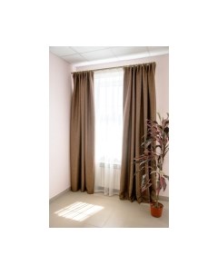 Шторы Рогожка шоколад меланж РШМ-K5 Decoretto