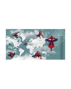 Фотообои листовые Citydecor Superhero Spiderman карта мира с ростомером 6