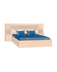 Двуспальная кровать МДК КР314 160x200/1020x2352x2232 с закроватным модулем Мдк