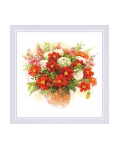 Набор для вышивания Акварельные георгины / 1820 Риолис