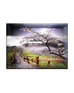Картина Декарт Сакура и мостик в горах 8Л0461
