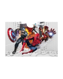 Фотообои листовые ФабрикаФресок Мстители из стены / 551510 Фабрикафресок