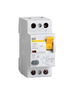 Дифференциальный автомат IEK ВД1-63 2P 63А 30mA / MDV10-2-063-030 Iek