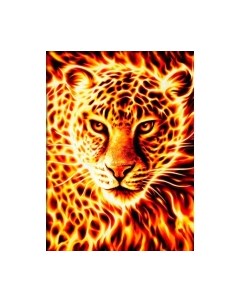 Набор алмазной вышивки Огненный леопард / АЖ-1849 Алмазная живопись