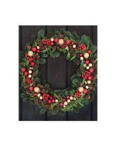 Скатерть JoyArty Рождественный венок на досках / tcox_37153 Joyarty