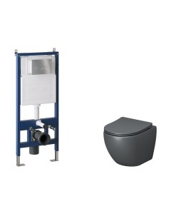 Унитаз подвесной с инсталляцией GR-4455GMS+900.K31.01.000+700.K31.05.12M.12M Grossman