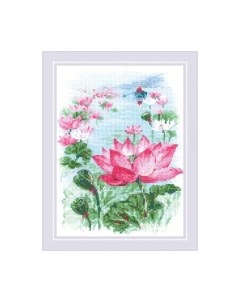 Набор для вышивания Поле лотосов Рыбак / 1870 Риолис