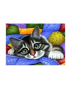 Набор алмазной вышивки Красочное лоскутное одеяло / WD2420 Wizardi