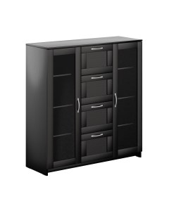 Тумба Mio Tesoro Сириус 2 двери со стеклом и 4 ящика 117x123 2.02.03.400.5 Mio tesoro