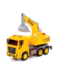 Экскаватор игрушечный Полесье МАЗ инерционный со светом и звуком / 94049