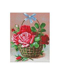Набор алмазной вышивки Корзинка роз / АЖ-1451 Алмазная живопись