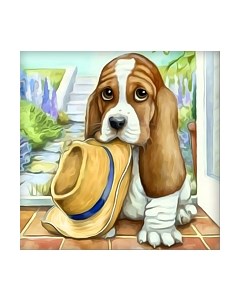 Набор алмазной вышивки Маленький бассет / АЖ-1545 Алмазная живопись