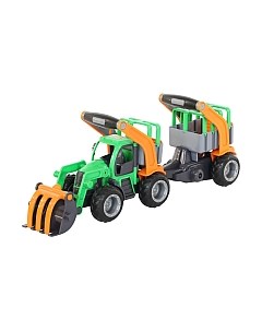 Трактор игрушечный Полесье ГрипТрак с полуприцепом для животных / 48417