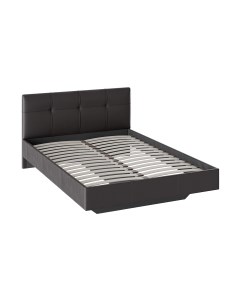 Полуторная кровать ТриЯ Элис тип 1 с мягкой обивкой 140x200 темный Трия