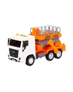 Автомобиль игрушечный Полесье Маз с подъемником со звуком и светом / 94025