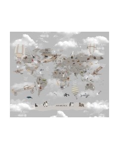 Фотообои листовые Citydecor Карта мира на английском 1