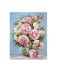 Набор алмазной вышивки Пышные пионы / WD001 Wizardi