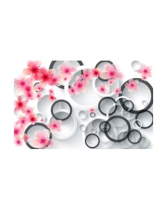 Фотообои листовые Citydecor Абстракция с кругами 3