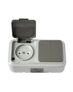 Блок выключатель+розетка Bylectrica Пралеска Аква 2В-РЦ-655