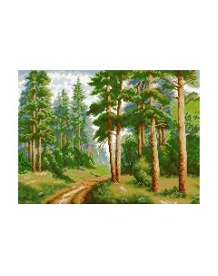 Набор алмазной вышивки В сосновом лесу / АЖ-1038 Алмазная живопись
