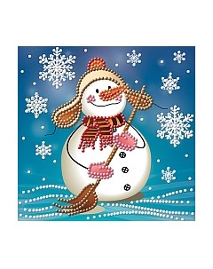 Набор алмазной вышивки Снеговик с метлой / АЖ-3012 Алмазная живопись