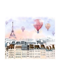 Фотообои листовые Citydecor Акварельный Париж 2