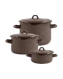 Набор кастрюль Коричневый рябчик С-001/РкЭ Лысьвенские эмали