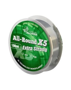 Леска монофильная Allvega All-Round X5 0.20мм 100м / LAR10020