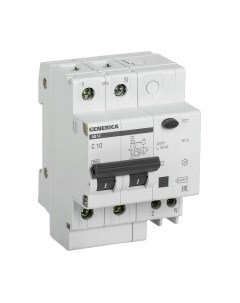 Дифференциальный автомат Generica АД12 2P 10А 30мА / MAD15-2-010-C-030