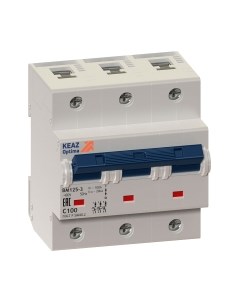 Выключатель автоматический КЭАЗ 3P C 80А 20кА OptiDin BM125-3C80-8ln-УХЛ3 / 138543 Кэаз