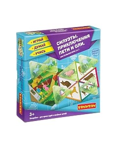 Настольная игра Bondibon Приключения Пети и Оли. Силуэты / ВВ3906
