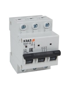Выключатель автоматический КЭАЗ 4.5кА ВА47-29-3C25-УХЛ3 / 318289 Кэаз