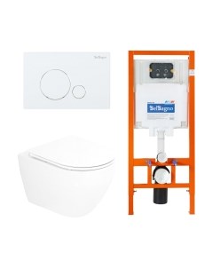 Унитаз подвесной с инсталляцией BelBagno CZR-6601-TH-TOR/CZR2316SC/BB002-80/BB014-SR-BIANCO Belbagno