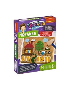 Развивающая игра Bondibon Мозаика с гвоздями и молоточком. На ферме / ВВ3950
