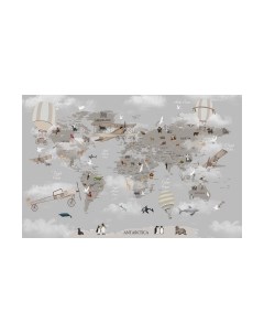 Фотообои листовые Citydecor Карта мира на английском 1