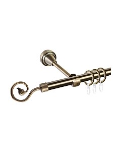 Карниз для штор АС ФОРОС Grace D16Г составной + наконечники Завиток одинарный Ас форос