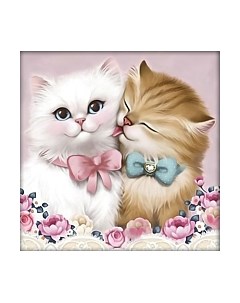 Набор алмазной вышивки Кот и кошка / АЖ-1296 Алмазная живопись