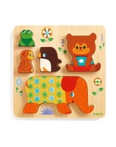 Развивающая игрушка Djeco Рамка-вкладыш Прокатимся на слоне 01056