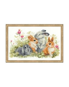Набор для вышивания Забавные крольчата / 1416 Риолис