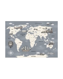 Фотообои листовые Citydecor Карта мира на русском 9