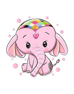 Набор алмазной вышивки Розовый слоник / WD2480 Wizardi