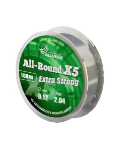Леска монофильная Allvega All-Round X5 0.14мм 100м / LAR10014