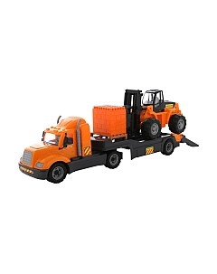 Набор игрушечной техники Полесье Майк с автокаром и конструктором / 55699