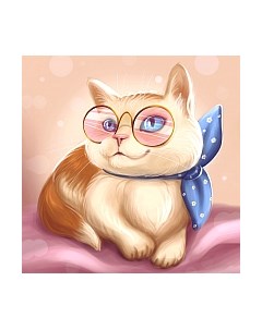 Набор алмазной вышивки Пушистая кошечка / WD2450 Wizardi