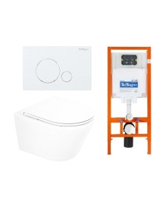 Унитаз подвесной с инсталляцией BB8001CHR/SC/BB002-80/BB014-SR-BIANCO Belbagno