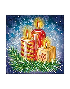 Набор алмазной вышивки Новогодние свечи / АЖ-3014 Алмазная живопись