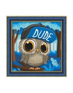 Набор алмазной вышивки Сова в кепке / АЖ-1950 Алмазная живопись